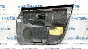Обшивка двери карточка передняя левая Toyota Prius V 12-16 серая, подлокотник велюр серый, с ручкой, царапины, под химчистку