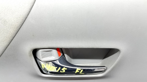 Обшивка двери карточка передняя левая Toyota Prius V 12-16 серая, подлокотник велюр серый, с ручкой, царапины, под химчистку