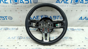 Руль голый Ford Mustang mk6 15-23 кожа черный, без накладок и кнопок, потертость, царапины, тычки