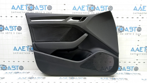 Обшивка дверей картка передня ліва Audi A3 8V 15-20 4d, 5d, з ручкою, чорна, потерта