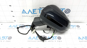 Зеркало боковое левое в сборе Audi Q3 83A 19-24 6+2 пинов, поворотник, подогрев, BSM, черное, царапина