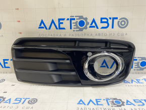 Нижня решітка переднього бампера права Audi Q5 8R 13-17 рест, мат+глянець хром, під птф, тип 2