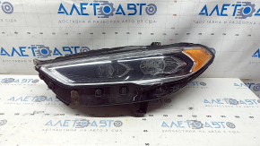 Фара передня ліва в зборі Ford Fusion mk5 17-20 LED, з DRL, з блоком, відколи, подряпини, потерта