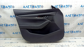 Обшивка двери карточка передняя левая Mazda 3 19-23 4d кожа черная, Japan built, с накладкой динамика, подлокотник и вставка кожа черная, с ручкой, царапины