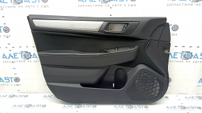 Обшивка дверей картка передня ліва Subaru Outback 15-18 чорна, вставка чорна тканина, підлокітник чорна шкіра з сірим рядком, сірий молдинг, подряпини, під чищення