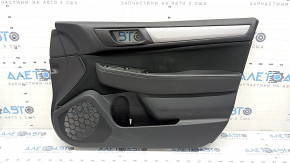 Обшивка дверей картка передня права Subaru Outback 15-19 чорна, вставка чорна тканина, підлокітник чорна шкіра з сірим рядком, сірий молдинг, подряпини, під чищення