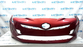 Бампер передний голый Toyota Prius 50 16-18 красный 3T7, примят, царапины, песок, сколы, потерт