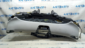 Торпедо передняя панель с AIRBAG Toyota Prius 50 17-22 черная с серым под малый дисплей, с нижним креплением, под химчистку