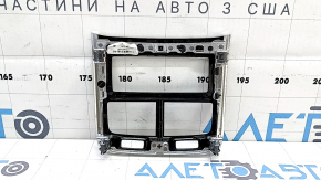 Накладка центральной консоли задняя верхняя Volvo XC60 18-26 под обдув заднего ряда и управление климатом, черный глянец с хромом, царапины