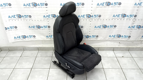 Пассажирское сидение Audi A4 B8 13-16 с airbag, электрическое, подогрев, комбинированная кожа черная с алькантарой, перфорация, серая строчка, S-Line, пд чистку, потерто