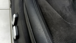 Пассажирское сидение Audi A4 B8 13-16 с airbag, электрическое, подогрев, комбинированная кожа черная с алькантарой, перфорация, серая строчка, S-Line, пд чистку, потерто