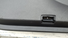 Обшивка дверей картка передня ліва в зборі Mercedes W167 GLE 350 450 20-25 темно сіра, вставка та підлокітник шкіра бежева, молдинг під темне дерево, Burmester, подряпини, під хімчистку, зламаний пла