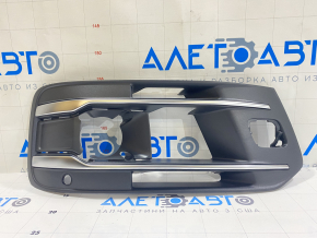 Грати переднього бампера права Audi Q7 16-19 хром під парктронік і радар з накладкою