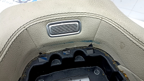 Накладка центральной консоли верхняя Mercedes W167 GLE 350 450 20-25 кожа бежевая с хром, с подсветкой, потерта, под чистку, царапины