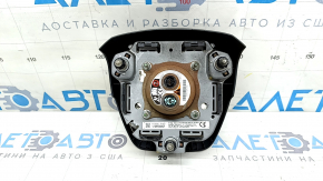 Подушка безопасности airbag в руль водительская Toyota Highlander 20-22 черная, ржавый пиропатрон, полез хром на эмблеме