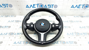 Кермо у зборі BMW 4 F32/33/36 14-20 шкіра чорна, з підігрівом, M Sport, з airbag, з кнопками, з пелюстками, потертий, подряпини