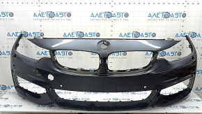 Бампер передній голий BMW 4 F32/33/36 14-20 під парктроніки та омивачі фар, без PMA, M Pack, графіт, подряпини, притиснуті, зламані кріплення