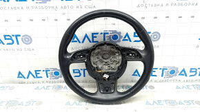Руль голый Audi A6 C7 12-18 кожа черная, с подогревом, под лепестки, без кнопок и лепестков, потерт, царапины