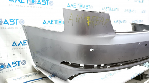 Бампер задний голый Audi A4 B9 18-19 S-Line под 4 парктроника, серебро, без заглушки, трещина в креплении