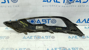 Решетка переднего бампера правая Ford Fusion mk5 17-18 под птф LED глянец, с хром молдингом, песок