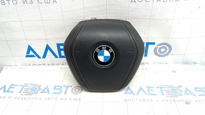 Подушка безопасности airbag в руль водительская BMW 5 G30 17-23 черная, кожа, коррозия на эмблеме
