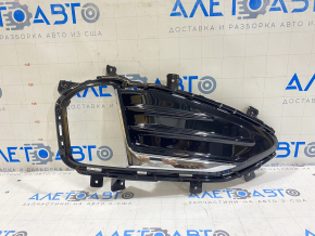 Грати переднього бампера права Ford Edge 19-24 під ПТФ з хром молдингом