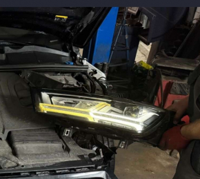 Фара передняя левая в сборе Audi Q7 16-19 LED, выгорание лед