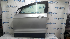 Дверь в сборе передняя левая Ford Escape MK3 13-19 серебро UX, тычка, трещины в накладке, маркировка на стекле