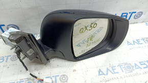 Зеркало боковое правое в сборе Infiniti QX50 19-22 5 пинов, поворотник, синий BW5