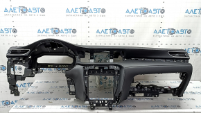 Торпедо передняя панель с AIRBAG Infiniti QX50 22-25 черная, под динамик, с дефлекторами, царапины, ржавый пиропатрон