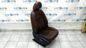 Пасажирське сидіння Audi Q5 8R 09-17 з airbag, електро, шкіра коричнева, подряпини, потертості, прим'ято, під чищення, розтягнута сітка
