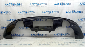 Губа заднего бампера под 2 трубы Audi Q5 8R 13-17 без парктроников, под фаркоп, песок, не заводское отверствие, царапины, трещины в крепление, вмятина