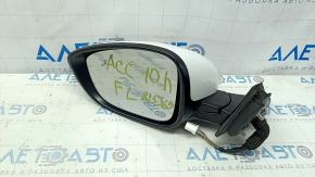 Зеркало боковое левое в сборе Honda Accord 18-22 8 пинов, BSM, подогрев, поворотник, белое, песок