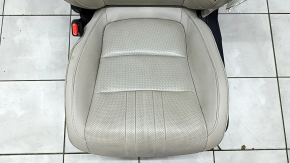 Водительское сидение Honda Accord 18-22 без airbag, стрельнувшее, электро, с памятью, кожа, светло-серое, подогрев и вентиляция, потерто, под чистку, царапины на накладке