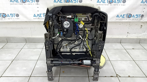 Водительское сидение Honda Accord 18-22 без airbag, стрельнувшее, электро, с памятью, кожа, светло-серое, подогрев и вентиляция, потерто, под чистку, царапины на накладке