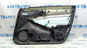 Обшивка дверей картка передня ліва Honda Accord 19-22 під пам'ять, чорно-сіра, підлокітник, сіра шкіра, вставка під дерево, з ручкою, подряпини, під чищення, вм'ятина