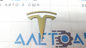 Значок емблема T капота Tesla Model Y 20-25 золота, дрібна подряпина