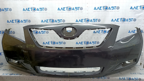 Бампер передний голый Toyota Camry v40 07-09 графит 1G3, царапины, не заводское отверствие, вмятины, трещина