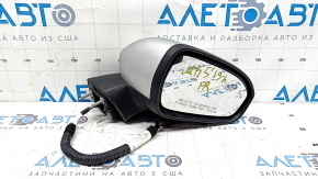 Зеркало боковое правое в сборе Ford Fusion mk5 19-20 5 пинов, BSM, подогрев, серебро, треснут корпус