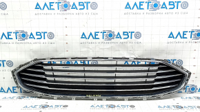 Решітка радіатора grill у зборі з обрамленням Ford Fusion mk5 19-20 хром, пісок, зламане кріплення