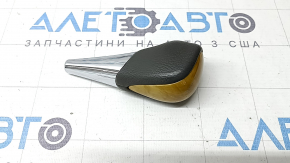 Ручка КПП Toyota Camry v40 07-11 кожа серая, вставка под светлое дерево, царапины