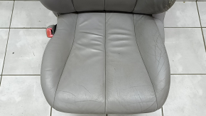 Водительское сидение Toyota Camry v40 07-08 с airbag, кожа серое, электро, подогрев, без подголовника, потрескано, под химчистку, примято, побелел пластик, царапины
