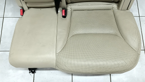 Задний ряд сидений 2 ряд левый Mazda CX-9 16-17 кожа бежевая перфорация, с ремнем, без подголовников, примято, под химчистку
