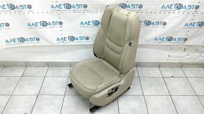 Водійське сидіння Mazda CX-9 16-17 без airbag, електричне, підігрів, шкіра бежева перфорація, без підголівника, прим'ято, потріскано, під хімчистку