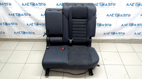 Задний ряд сидений 2 ряд левый Mitsubishi Outlander 22-26 без airbag, комбинированная кожа черная серая строчка, повреждение водой