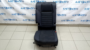 Задній ряд сидінь 2 ряд правий Mitsubishi Outlander 22-26 без airbag, комбінована шкіра чорна сіра строчка, пошкодження водою
