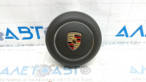 Подушка безпеки airbag в кермо водійська Porsche Macan 15-18 шкіра сіра achatgrau, подряпини