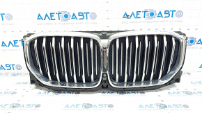 Решітка радіатора grill у зборі BMW X5 G05 19-23 з жалюзі дефлектором радіатора 3.0T з моторчиком, X-LINE, з камерою 360, хром, пісок