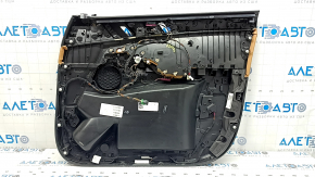 Обшивка двери карточка передняя левая BMW X5 G05 19-25 кожа schwarz/коричневая COGNAC вставка серая, подлокотник кожа коричневая COGNAC, с ручкой и накладками, царапины, вмятины