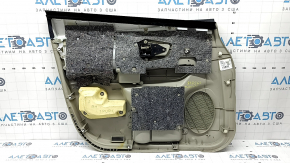 Обшивка дверей картка передня права Toyota Prius V 12-16 бежева з бежевою вставкою тканина, підлокітник беж тканина, з ручкою, подряпини, під хімчистку, вм'ятини